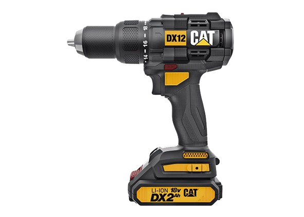 מברגה/מקדחה רוטטת נטענת DX12 CAT 2X2.0AH 18V